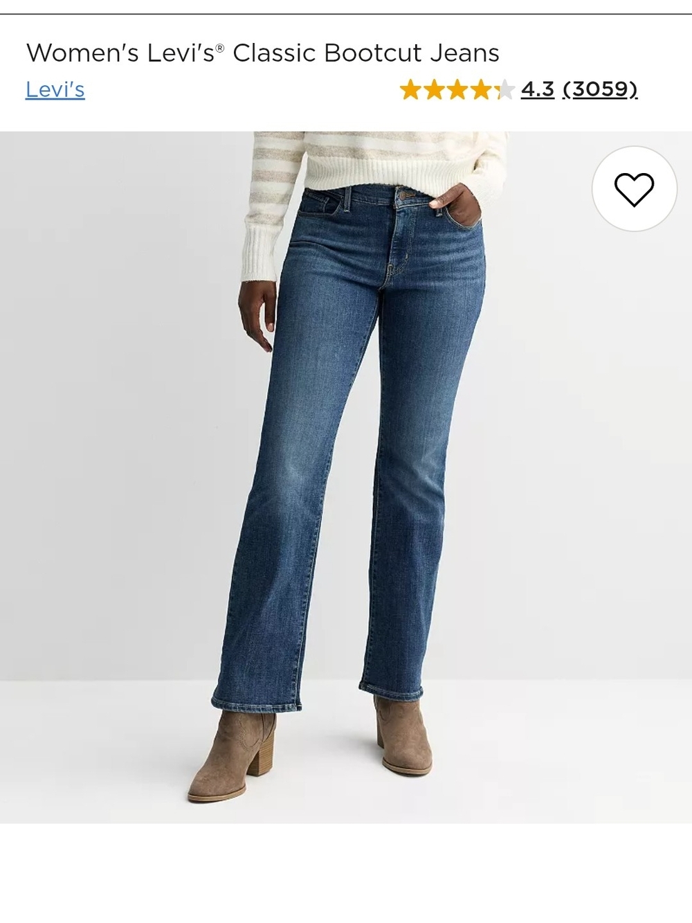 Levi's Women's Bootcut Jeans in Dark Blue Wash